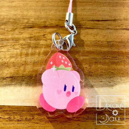 Strawberry Kirby Phone Charm