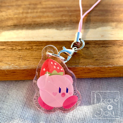 Strawberry Kirby Phone Charm