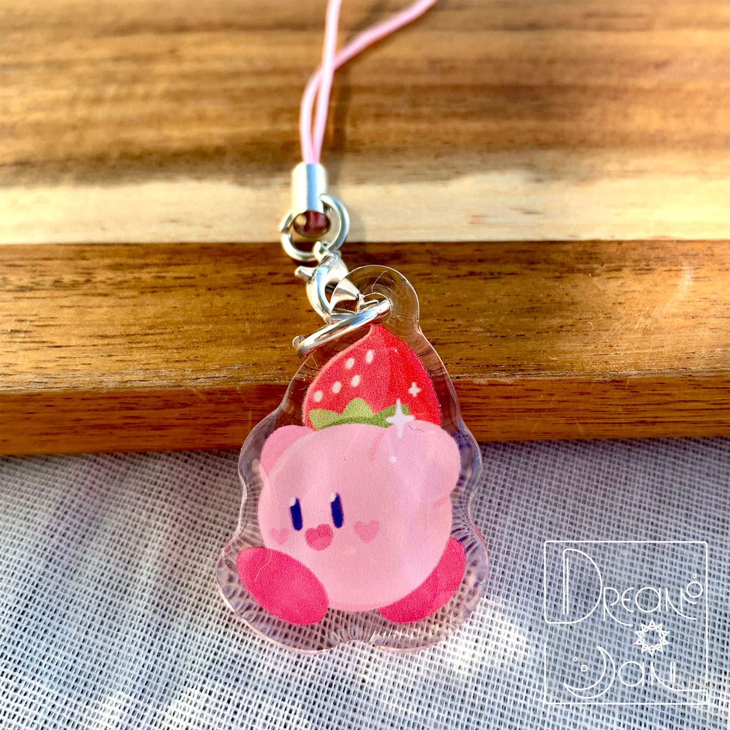 Strawberry Kirby Phone Charm